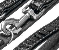 Alternative view of Karlie BUFFALO KROKO Büffelleder-Leine - Schwarz - 18 mm, 100 cm