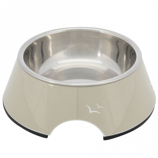 Alternative view of Trixie BE NORDIC Napf aus Melamin und Edelstahl - sand - 0,2 l/ø 14 cm