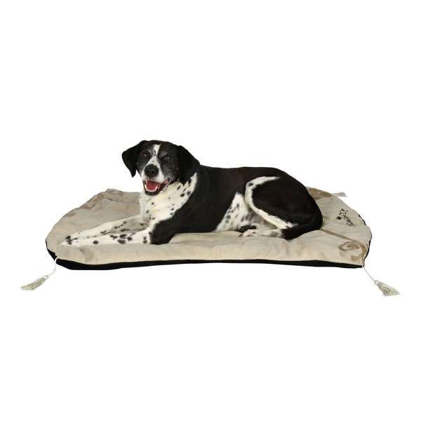 Trixie Hundekönig Decke mit Quasten - 85 × 65 cm, schwarz/beige – Bild 4