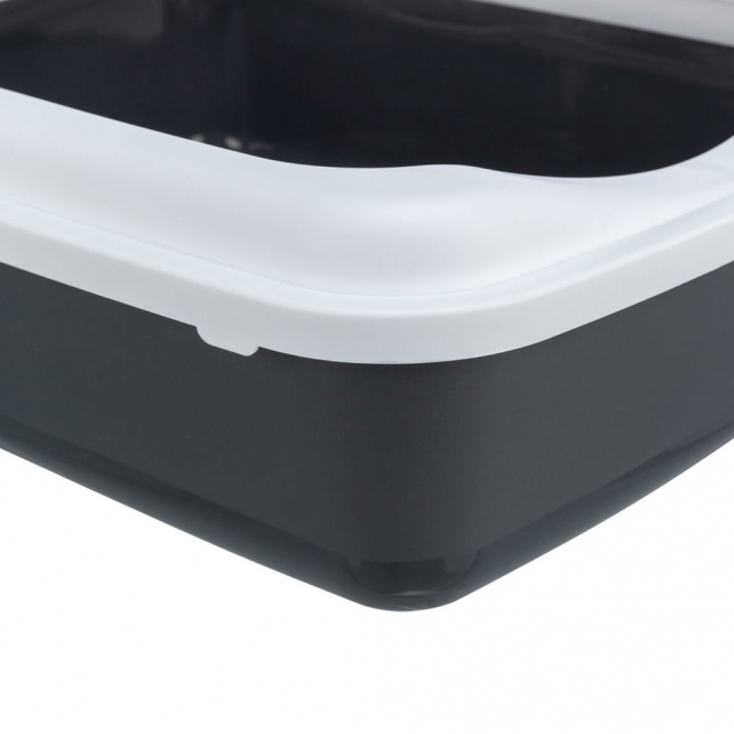 Trixie Katzentoilette Classic mit Rand - dunkelgrau/weiß – Bild 3