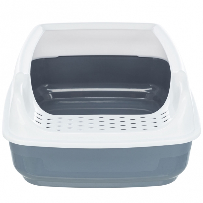 Trixie Katzentoilette Delio mit Motiv - grau/weiß – Bild 3