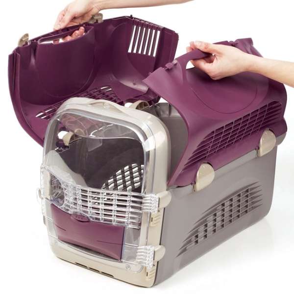 CATIT Transportbox Cabrio - Rosa-Grau – Bild 2