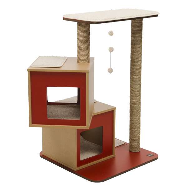 Vesper Kratzbaum V-Double - Rot – Bild 3