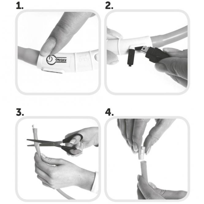 Karlie Visio Light LED-Leuchtschlauch mit USB - Gestreift - rot-weiß – Bild 5