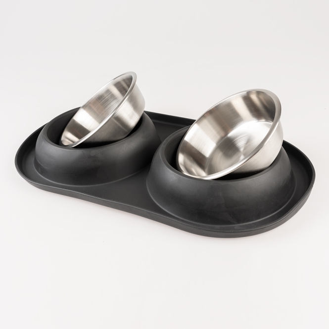 Duvoplus Dinner-Set Gummi - schwarz - 2 x 420ml – Bild 3