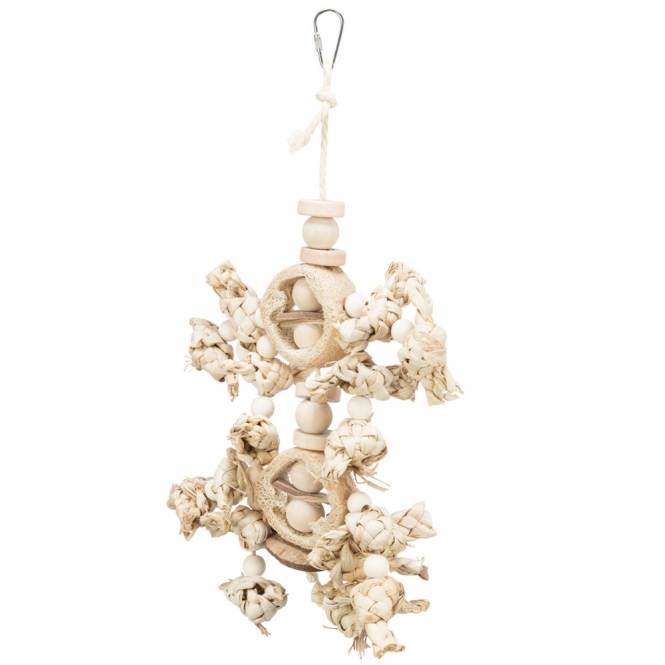 Alternative view of Trixie Naturspielzeug mit Bananenblättern, Holz und Luffa