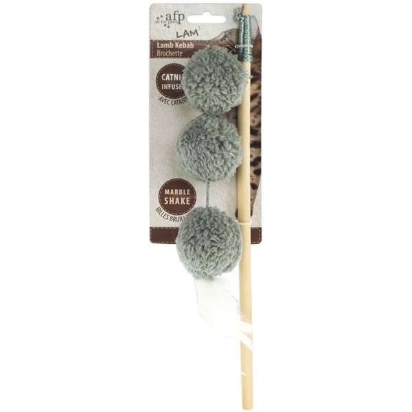 All for Paws Katzenangel mit 3 Fellbällen und Federn – Bild 2