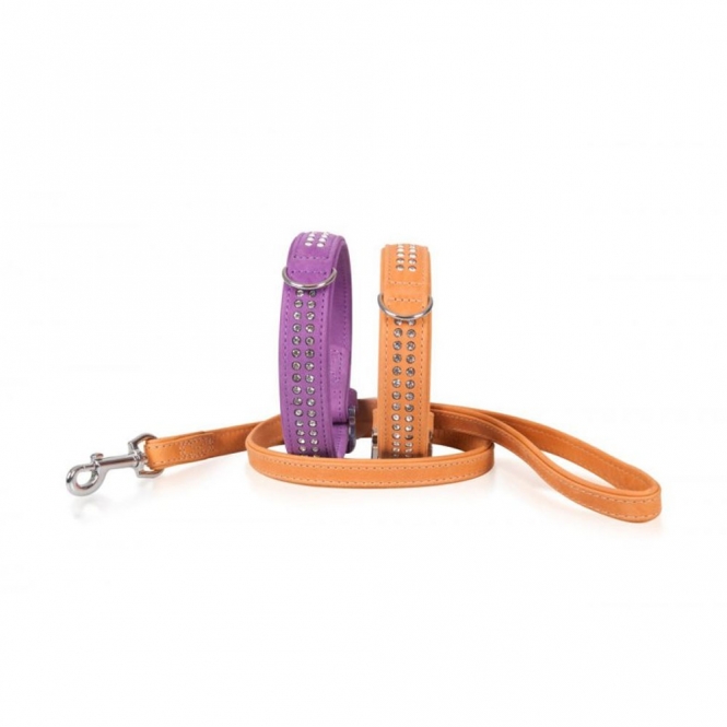 Alternative view of Karlie Buffalo Strass-Halsband - Hellbraun - 3-reihig, 65cm/40mm