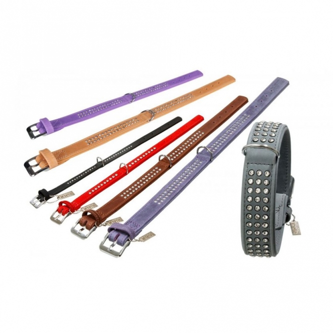 Karlie Buffalo Strass-Halsband - Violett - 2-reihig, 55cm/30mm – Bild 3