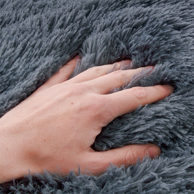 Plüschbett Ceddie - dunkelgrau - 50 x 50 x 30 cm – Bild 3