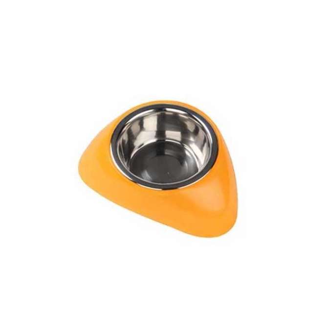 Pawise Edelstahlnapf mit Kunststoffhalter - 450 ml / Orange – Bild 2